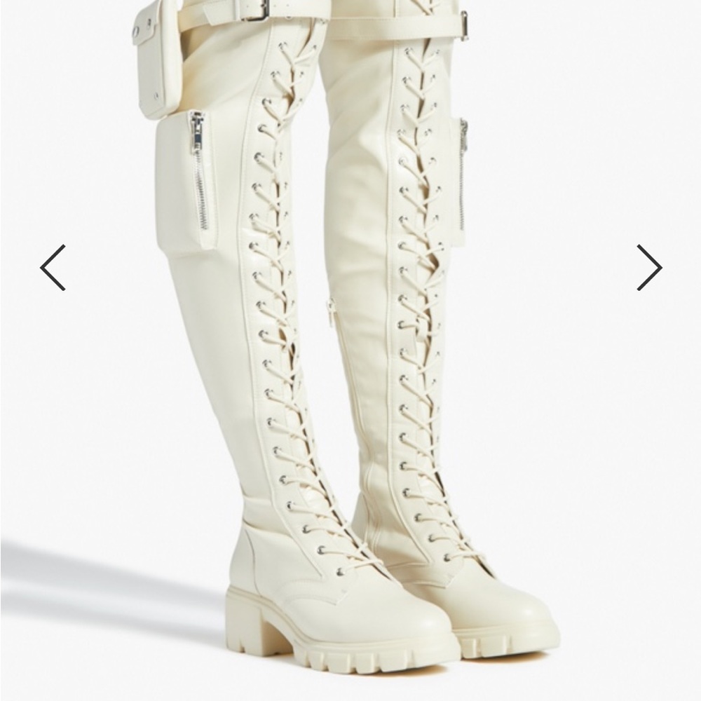 Over the Knee Combat Boot with Pouches *LIKE NEW*